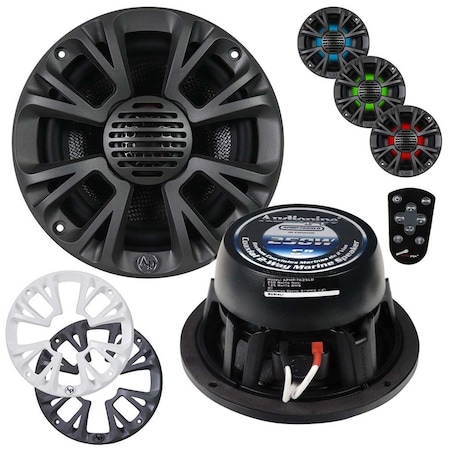 Audiopipe 6 in. 500W Max Grills 2-way Marine Speaker with LED Lights AU600039